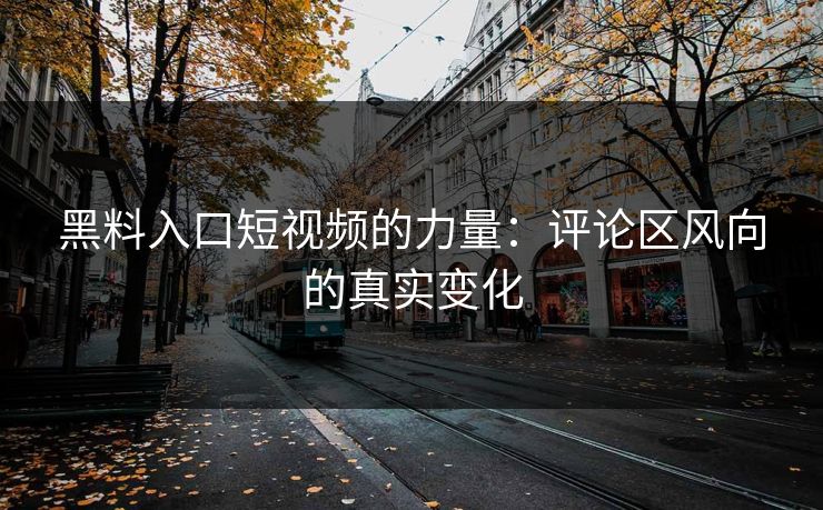 黑料入口短视频的力量：评论区风向的真实变化