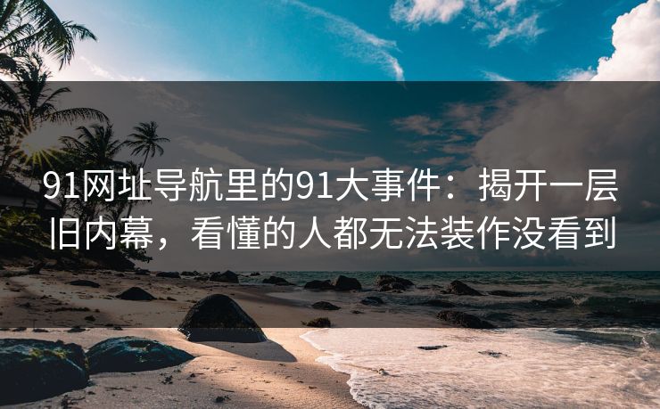 91网址导航里的91大事件：揭开一层旧内幕，看懂的人都无法装作没看到